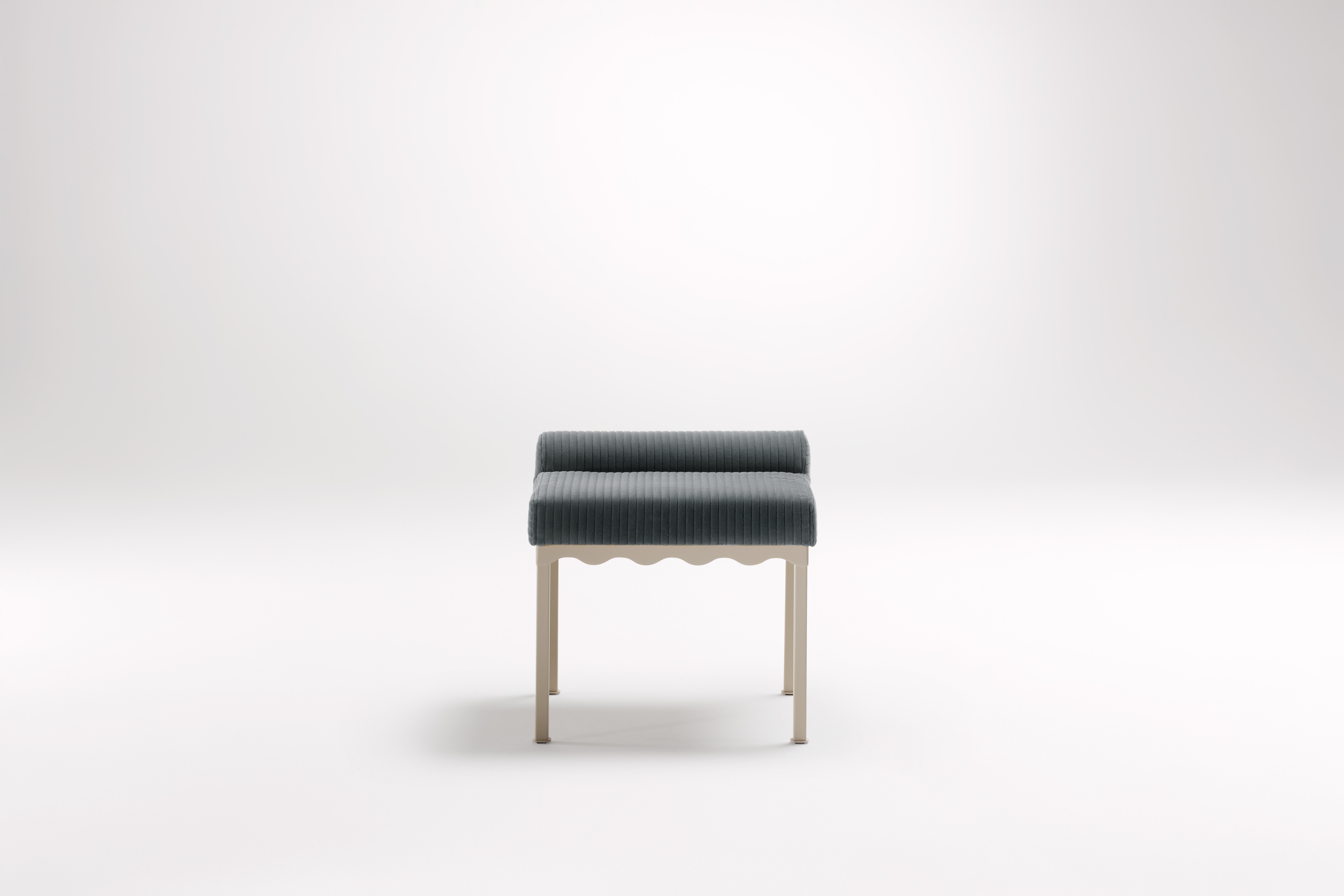 Marmoset Bellini 540 Bench by Coco Flip
Dimensions: D 54 x W 54 x H 52.5 cm
Materials: Timber / Upholstered tops, Powder-coated steel frame. 
Weight: 12 kg
Frame Finishes: Textura Paperbark.

Coco Flip is a Melbourne based furniture and lighting