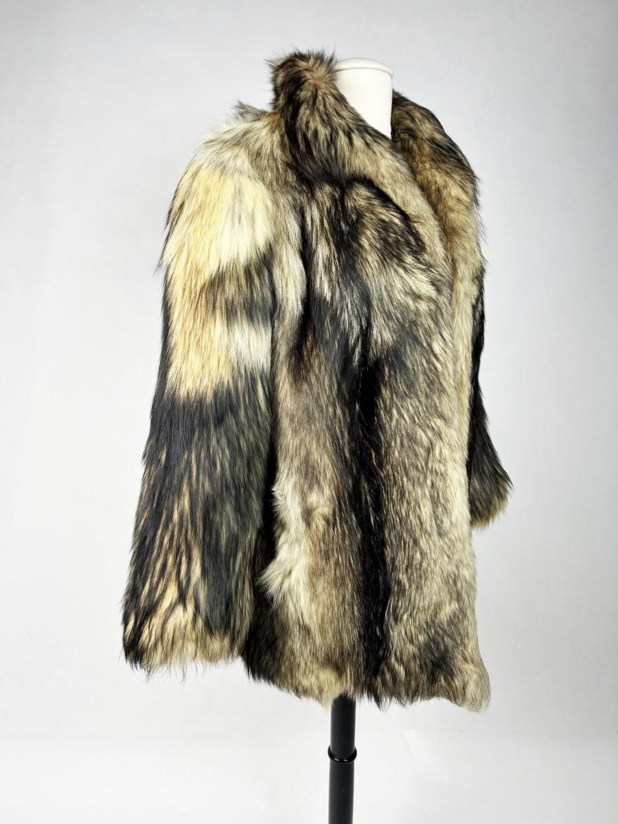 Marrone Cappotto in pelliccia di marmotta della Maison Colette - Francese, CIRCA 1980 in vendita