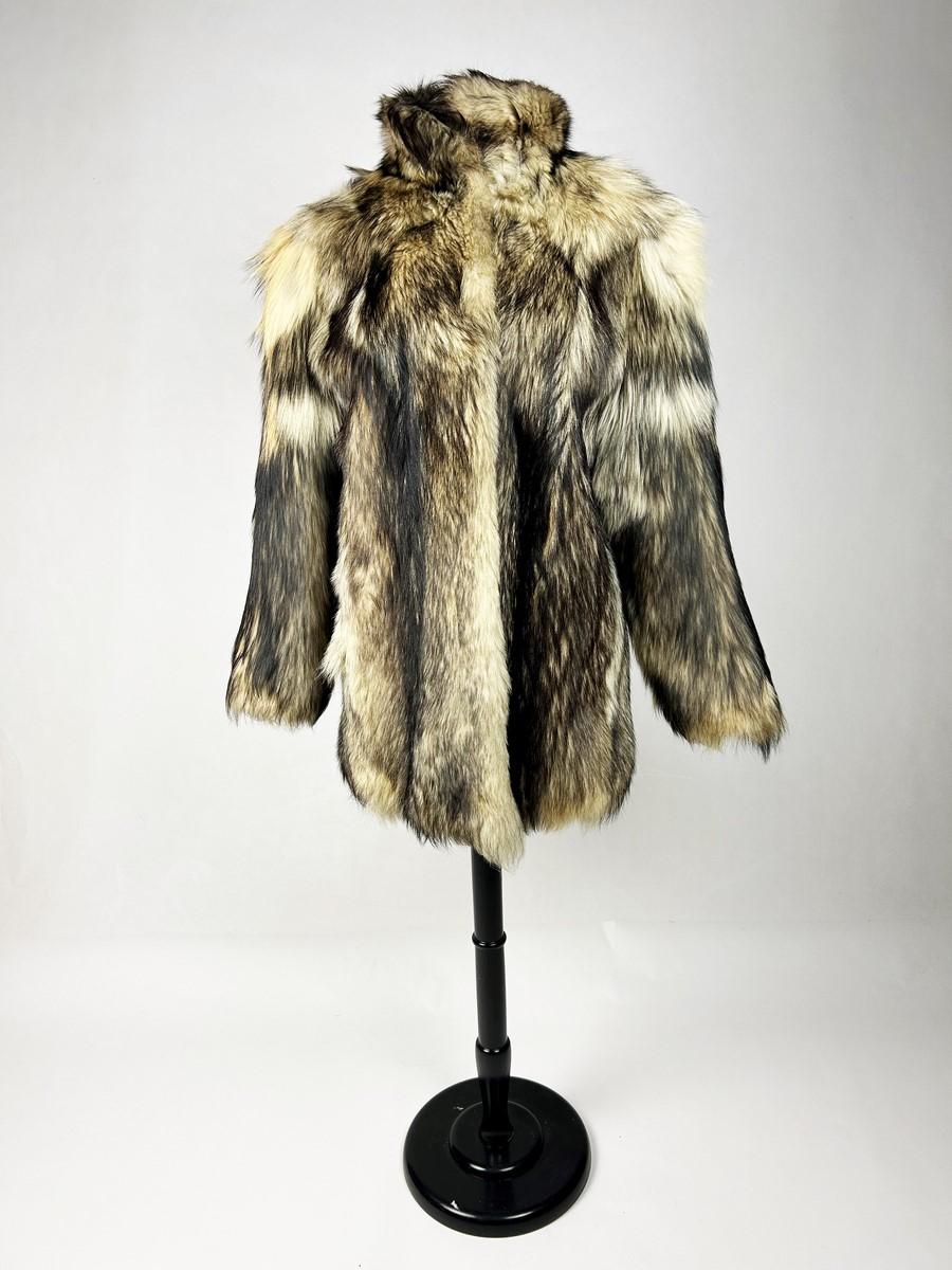 Manteau de fourrure Marmotte par la Maison Colette - Français Circa 1980 en vente 4