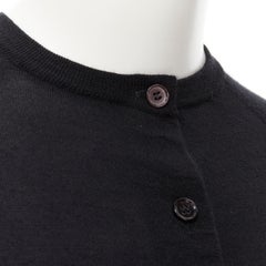 MARNI 100% cashmere black button long sleeve short cardigan IT38 XS