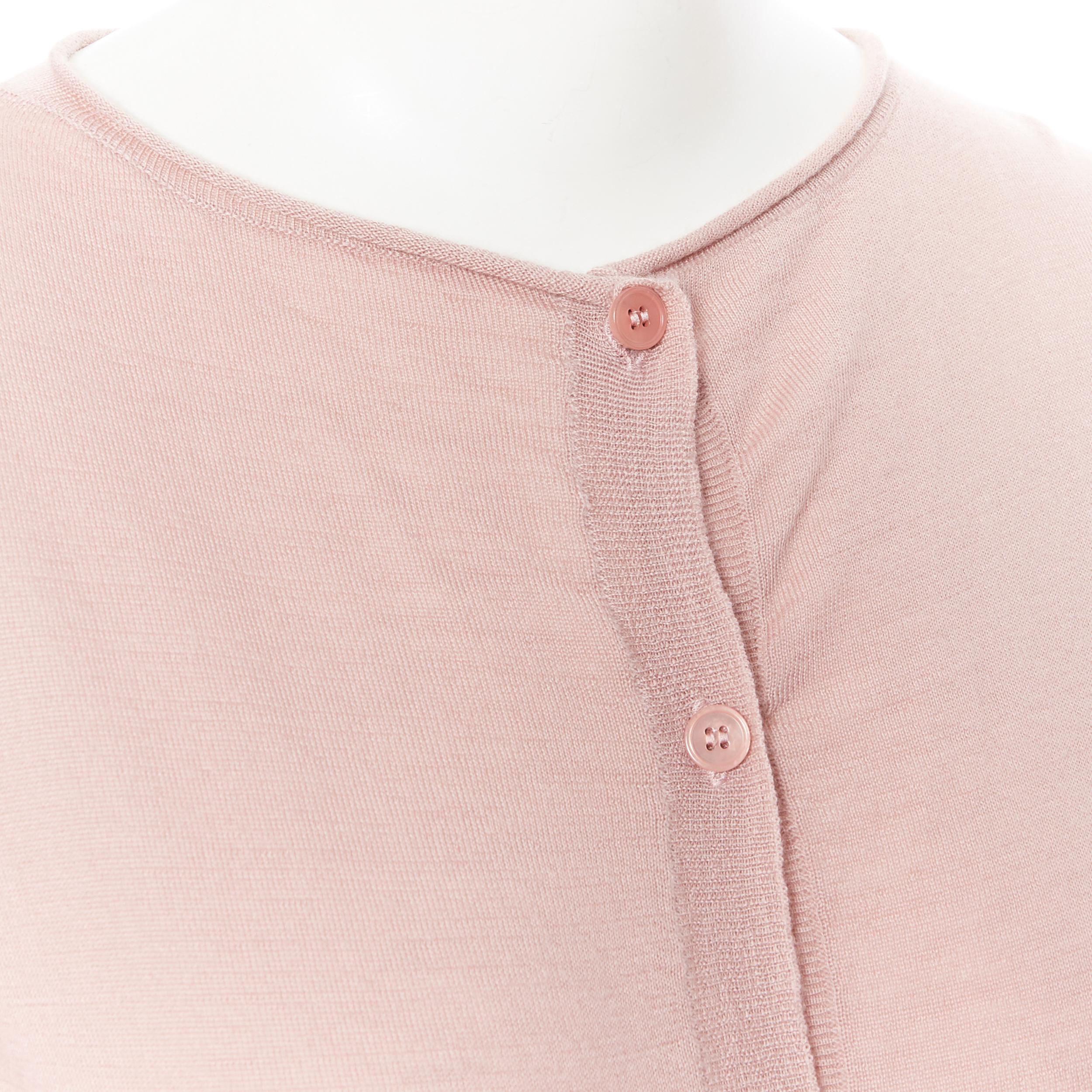 MARNI 100% cashmere blush pink rolled neck button front cardigan sweater IT38 Reference: LNKO/A01277 
Brand: Marni 
Material: Cashmere 
Color: Pink 
Pattern: Solid 
Closure: Button 
Made in: Italy 

CONDITION: 
Condition: Very good, this item was