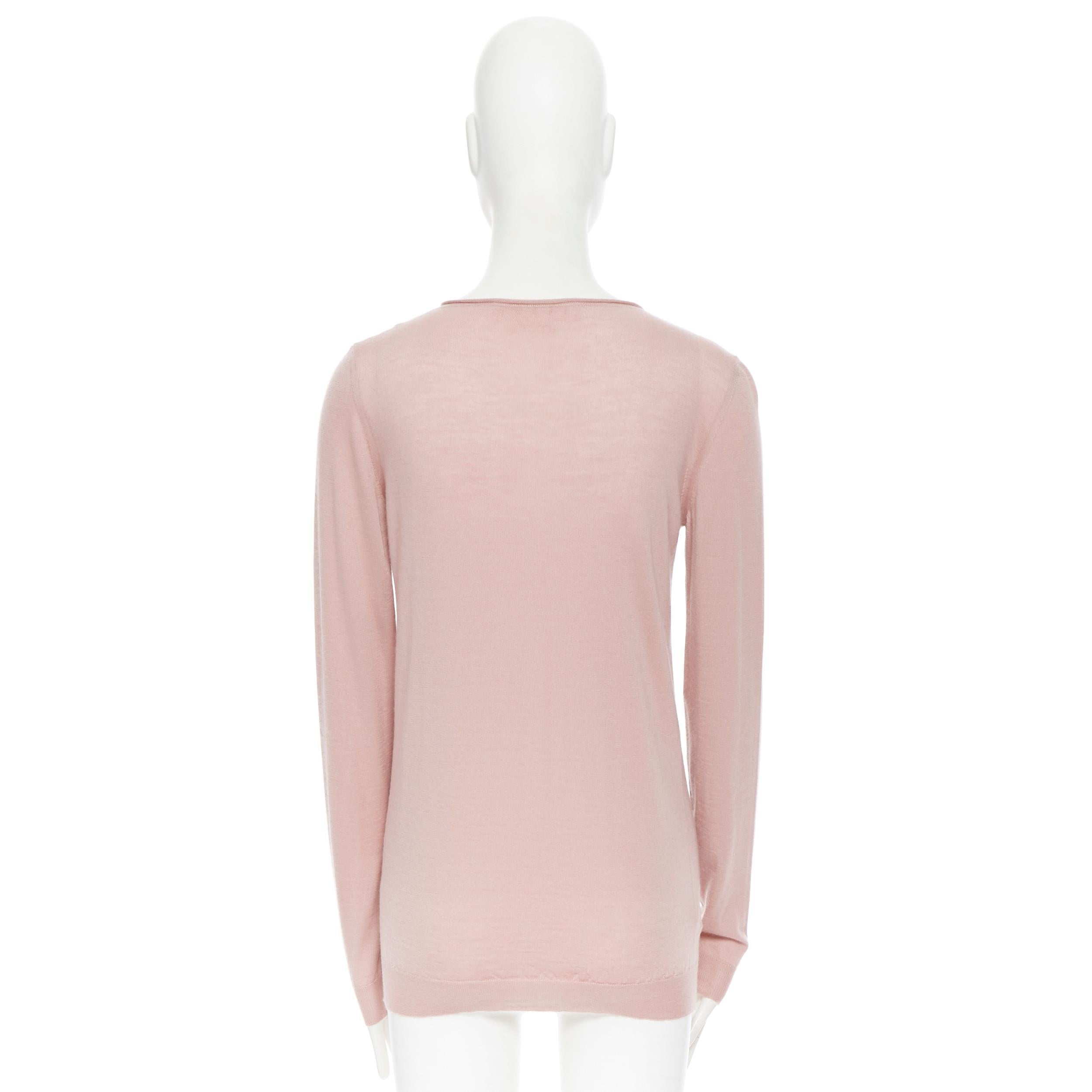 MARNI 100% cashmere blush  pink rolled neck button front cardigan sweater IT38 In Good Condition In Hong Kong, NT
