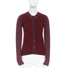 MARNI 100% cashmere burgundy colorblocked cardigan sweater IT38