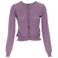 MARNI 100% cashmere purple long sleeve button front cardigan sweater IT38 XS