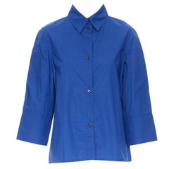 MARNI 100% cotton cases 3/4 sleeves step hem cotton shirt top IT38