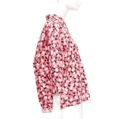 MARNI 100% Baumwolle rosa schwarz-weißes Hemd mit Federdruck IT38 XS