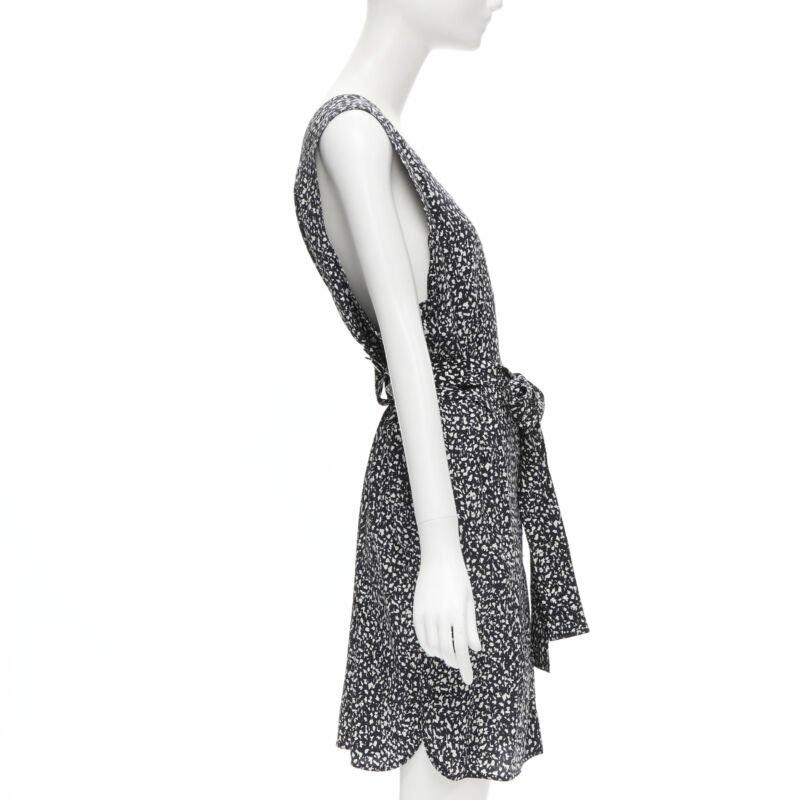 MARNI 100% Seide schwarz weiß abstrakt geknöpftes Etuikleid IT38 XS Damen im Angebot