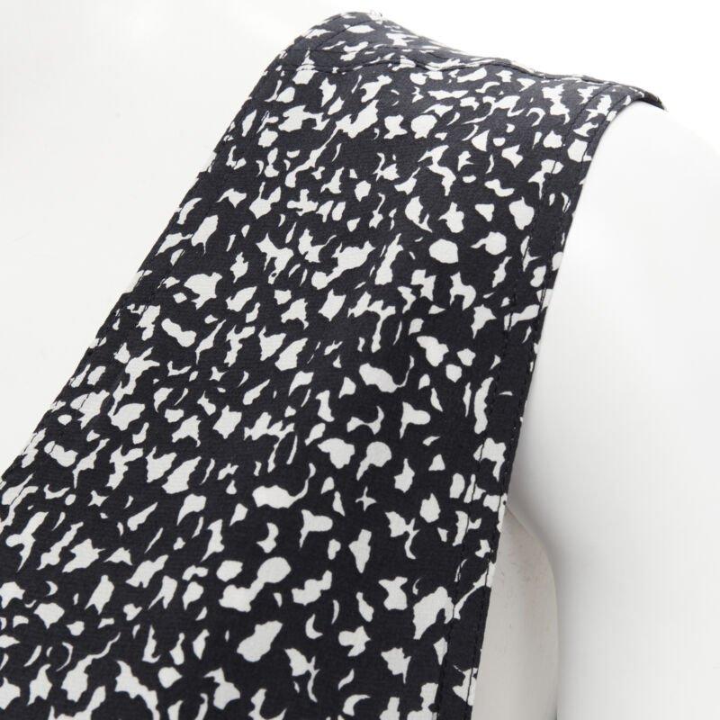 MARNI 100% Seide schwarz weiß abstrakt geknöpftes Etuikleid IT38 XS im Angebot 4
