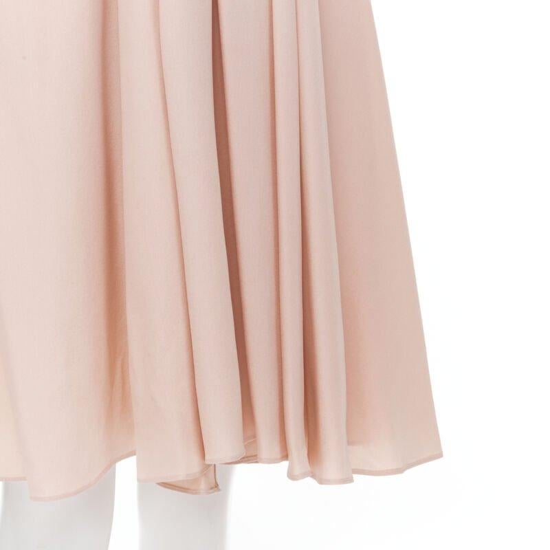 MARNI 100% silk light pink gathered asymmetric draped short sleeve dress IT38 XS For Sale 5