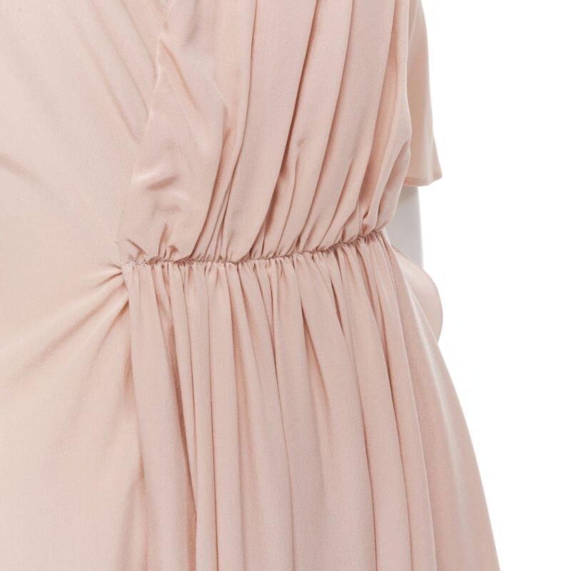 MARNI 100% silk light pink gathered asymmetric draped short sleeve dress IT38 XS
Reference: CELG/A00209
Brand: Marni
Material: Silk
Color: Pink
Pattern: Solid
Closure: Zip
Extra Details: Asymmetric pleated gathered draping. Zip back closure.
Made