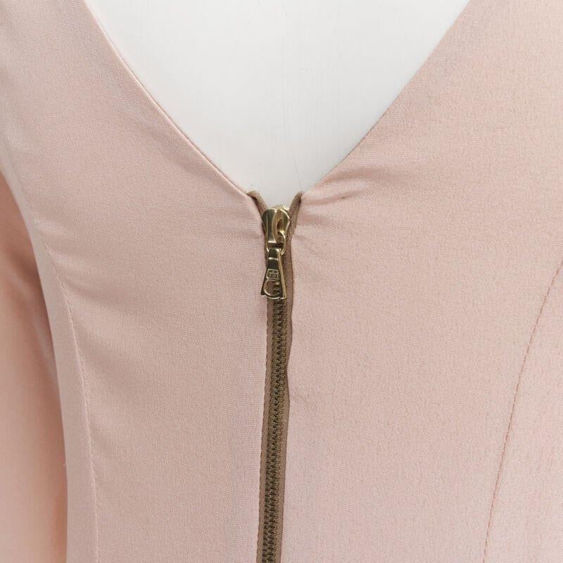 MARNI 100% silk light pink gathered asymmetric draped short sleeve dress IT38 XS For Sale 4