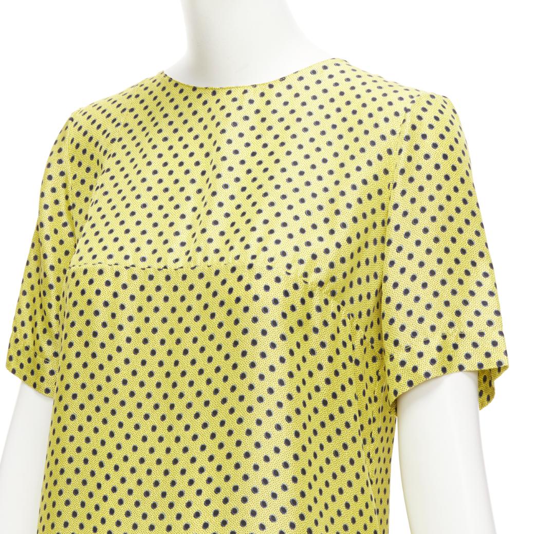 MARNI 100% silk yellow black polka dot asymmetric panels dress IT42 M
Reference: CELG/A00418
Brand: Marni
Material: Silk
Color: Yellow, Black
Pattern: Polka Dot
Closure: Zip
Extra Details: Asymmetric panels.
Made in: Italy

CONDITION:
Condition: