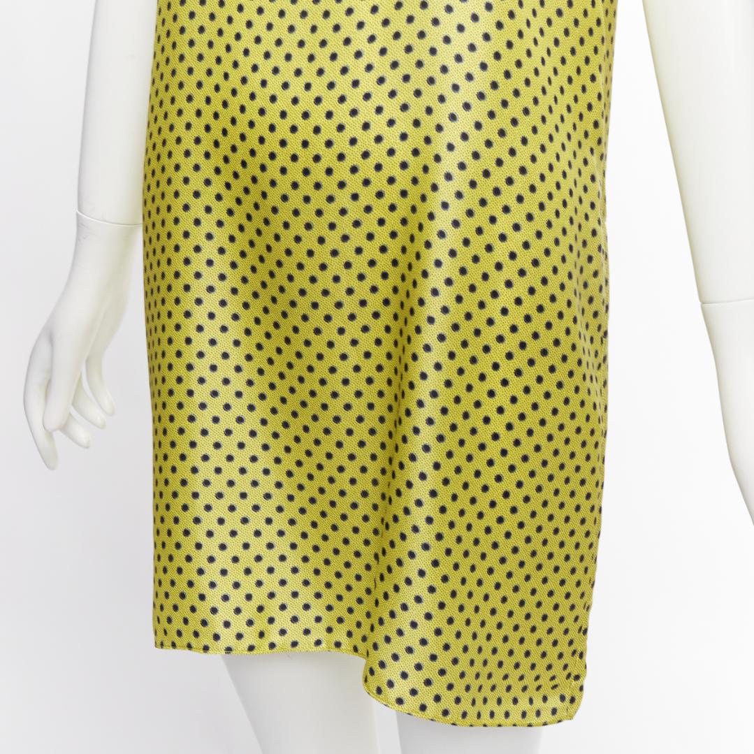 MARNI 100% silk yellow black polka dot asymmetric panels dress IT42 M For Sale 2