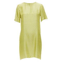 MARNI 100% Seide gelb schwarz gepunktet asymmetrisches Kleid IT42 M