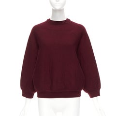 Marni 100% lana bordeaux, maglione boxy a pipistrello crop back IT38 S