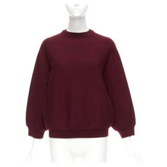 MARNI 100% wool burgundy crop back batwing boxy sweater IT38 S