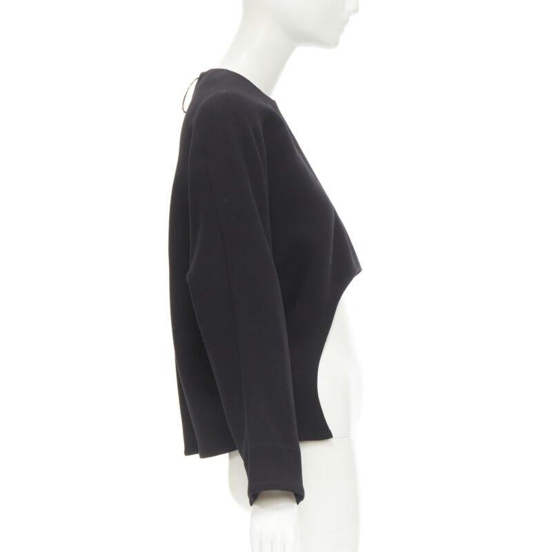 MARNI 100% schwarzes Kleid aus Wollkrepp mit geschwungenem Saum in Kokon IT38 XS im Zustand „Hervorragend“ im Angebot in Hong Kong, NT