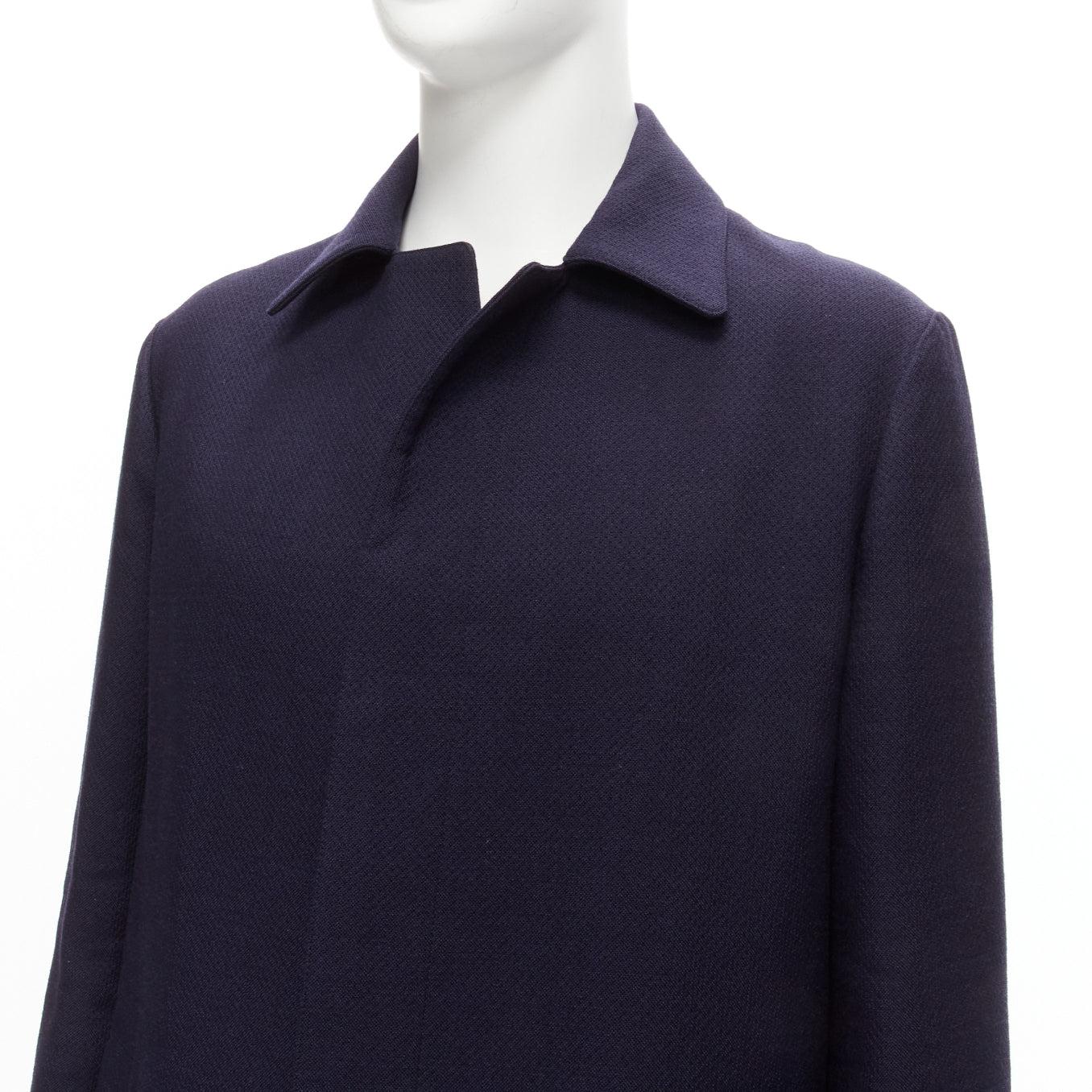 MARNI 100% wool navy blue minimal invisible button longline coat IT48 M
Reference: JSLE/A00063
Brand: Marni
Material: Wool
Color: Navy
Pattern: Solid
Closure: Button
Lining: Black Fabric
Extra Details: Invisible button stand. Single vent back. No