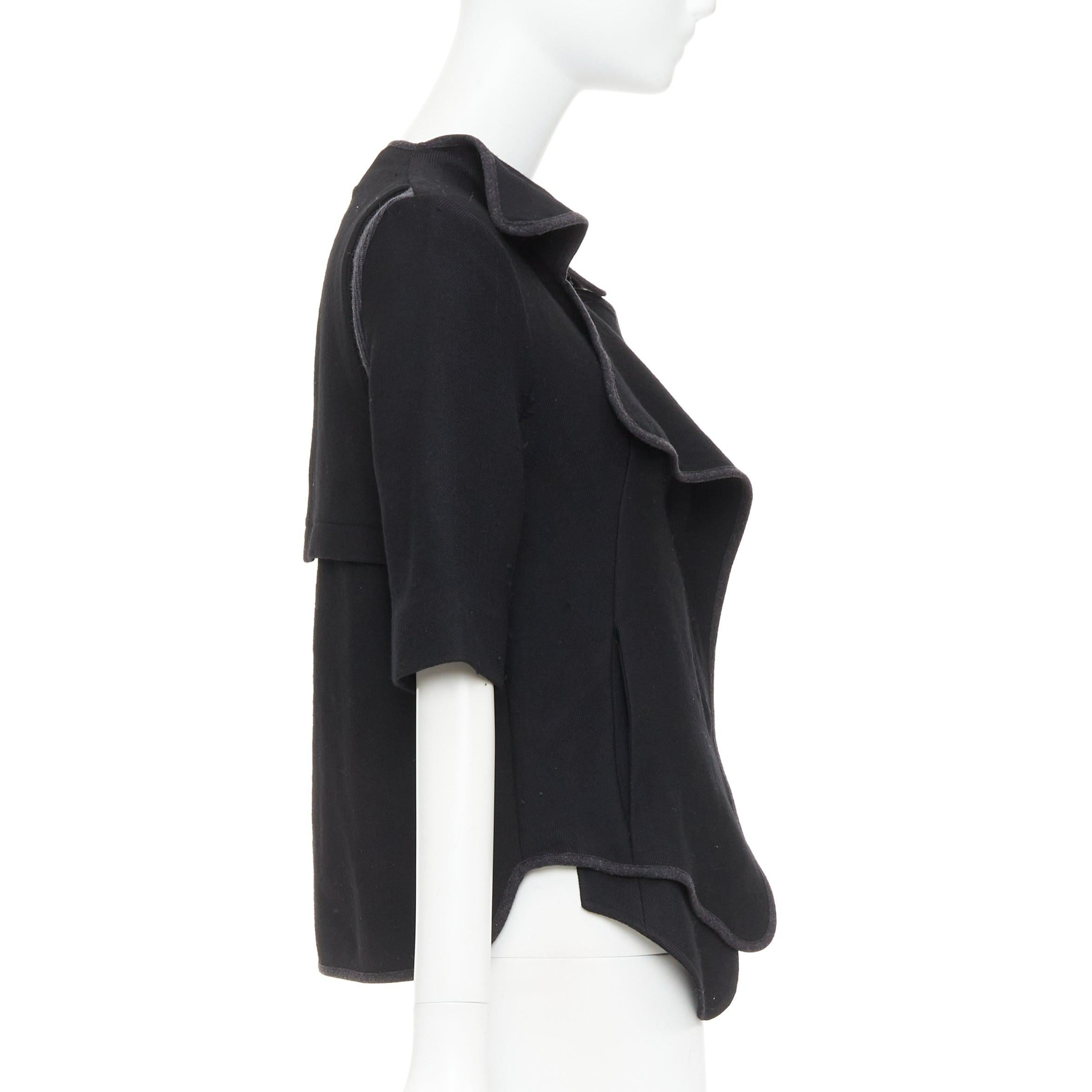 Donna MARNI 2010 black 100% virgin wool twill trimmed collar fitted jacket IT38 XS in vendita