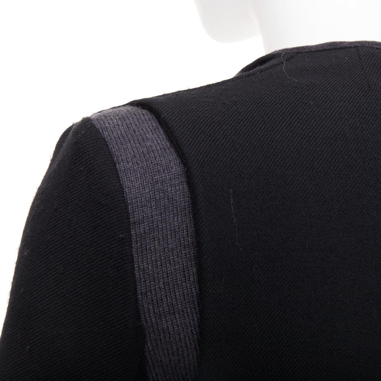 MARNI 2010 black 100% virgin wool twill trimmed collar fitted jacket IT38 XS in vendita 3