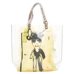 MARNI 2010 Cristal Claude Puppet print leather handles clear PVC tote bag
