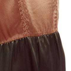 MARNI 2011 bronze brown satin colorblocked sleeveless dress IT40 S