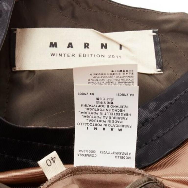 MARNI 2011 bronze brown satin colorblocked sleeveless dress IT40 S For Sale 3