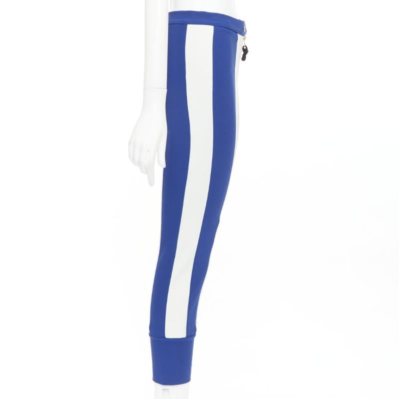 MARNI 2012 electric blue cream stretchy cropped riding pants IT40 S im Zustand „Relativ gut“ im Angebot in Hong Kong, NT