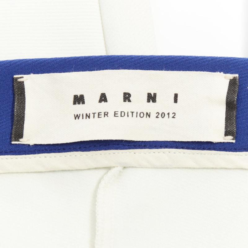 MARNI 2012 electric blue cream stretchy cropped riding pants IT40 S im Angebot 3