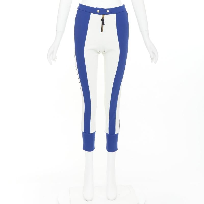 MARNI 2012 electric blue cream stretchy cropped riding pants IT40 S im Angebot 4