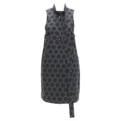 MARNI 2012 navy green black dot print long strap collar dress IT40 S