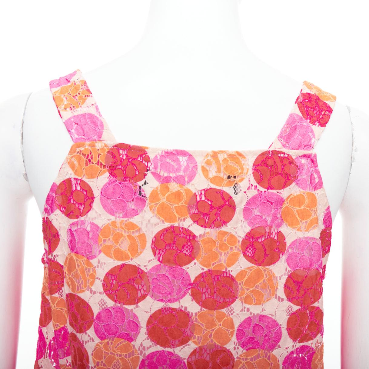 MARNI 2012 pink orange dot print lace deep V neck tank top IT40 S
Reference: WECN/A00033
Brand: Marni
Collection: 2012
Material: Cotton, Blend
Color: Pink, Orange
Pattern: Lace
Closure: Pullover
Made in: Portugal

CONDITION:
Condition: Very good,
