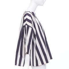 MARNI 2013 black white cotton vertical stripes bateau top IT36 XXS