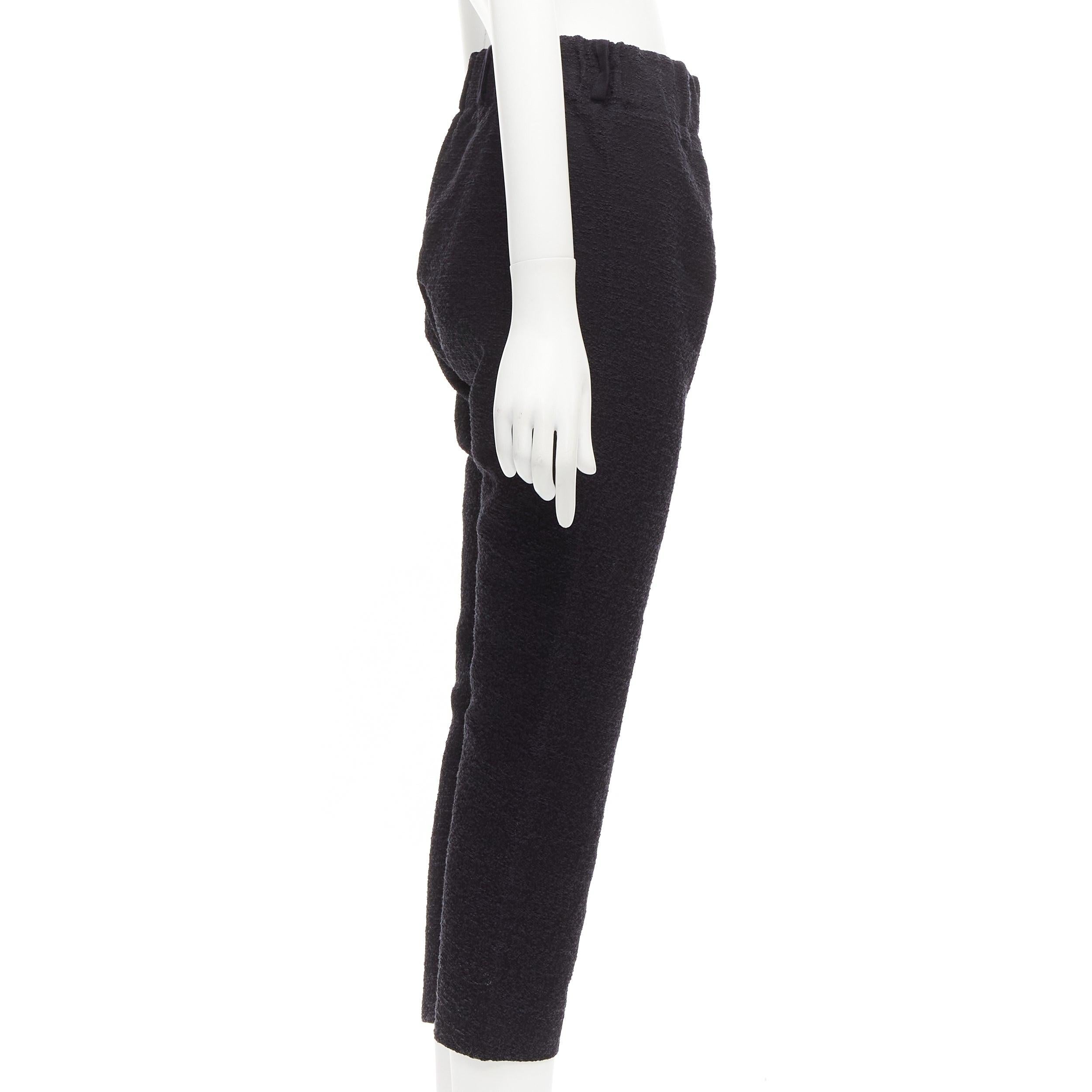 Black MARNI 2014 black cotton blend jacquard zip front tapered pants IT38 XS For Sale