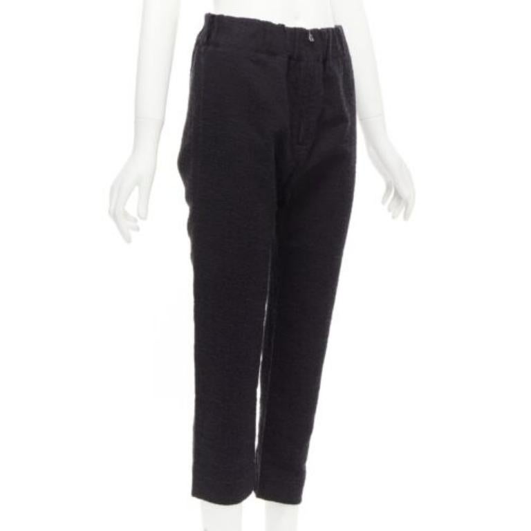 Noir MARNI 2014 noir coton mélangé jacquard pantalon fuselé à fermeture éclair IT38 XS en vente
