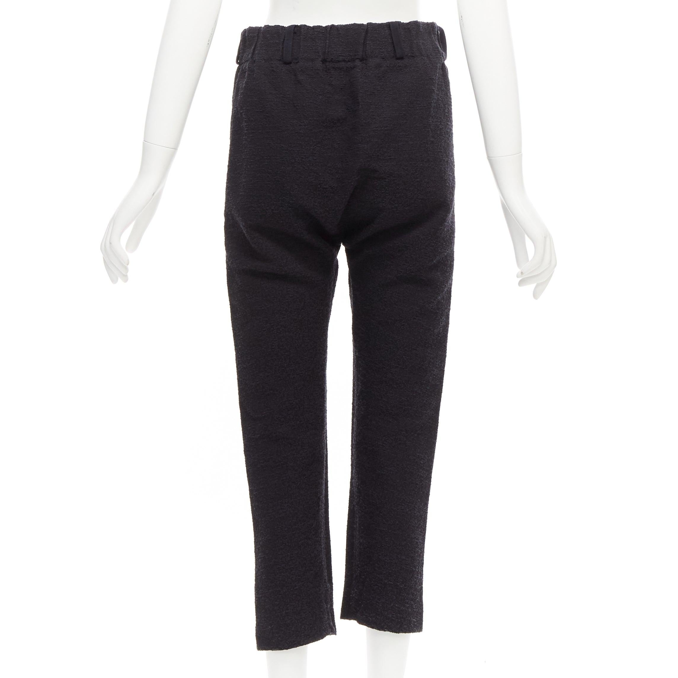 MARNI 2014 black cotton blend jacquard zip front tapered pants IT38 XS In Excellent Condition For Sale In Hong Kong, NT