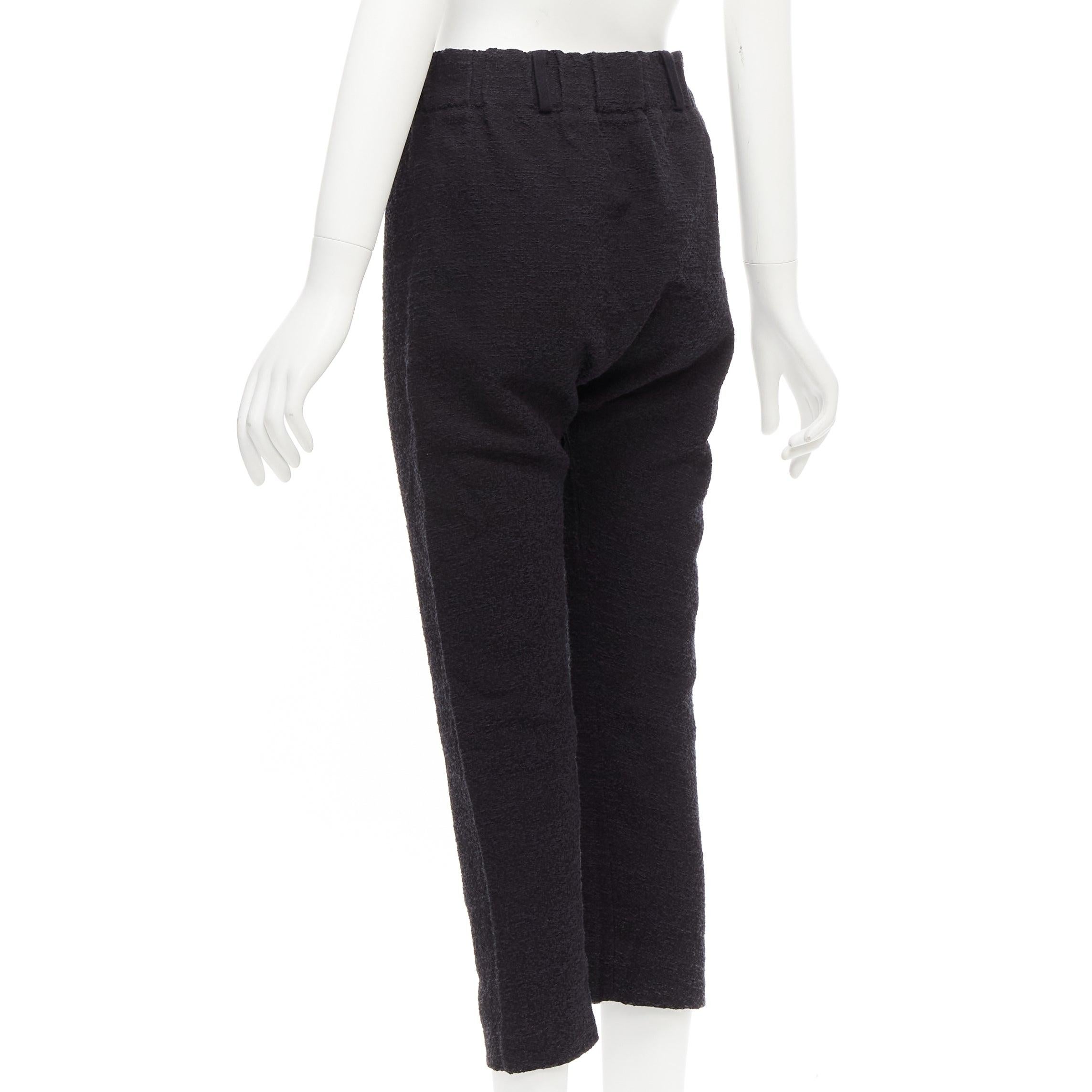 Women's MARNI 2014 black cotton blend jacquard zip front tapered pants IT38 XS For Sale