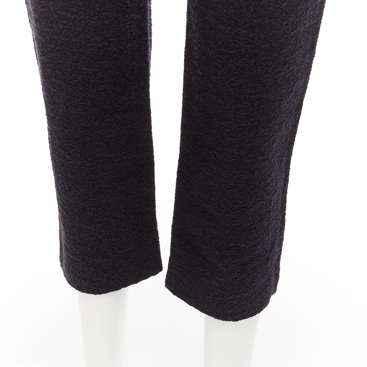 MARNI 2014 black cotton blend jacquard zip front tapered pants IT38 XS For Sale 1