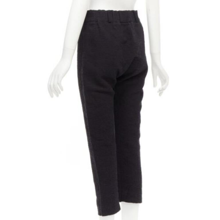 MARNI 2014 noir coton mélangé jacquard pantalon fuselé à fermeture éclair IT38 XS en vente 1