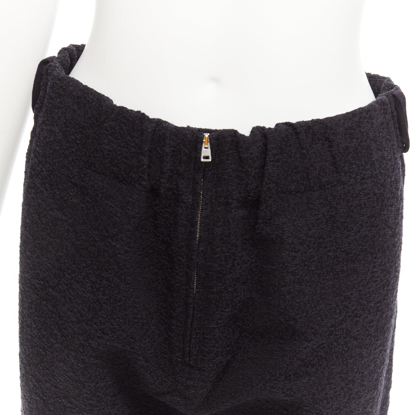 MARNI 2014 black cotton blend jacquard zip front tapered pants IT38 XS For Sale 2