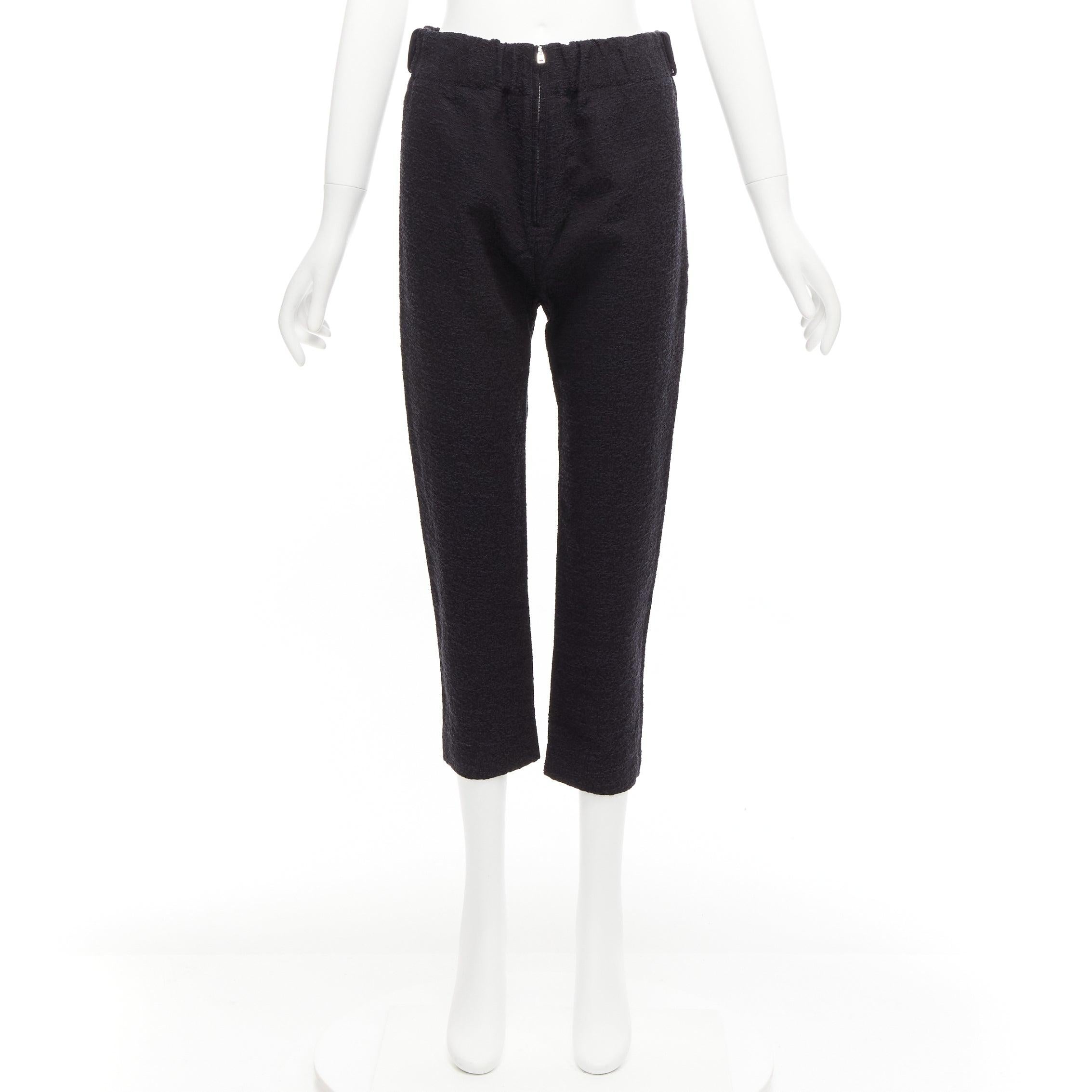 MARNI 2014 black cotton blend jacquard zip front tapered pants IT38 XS For Sale 3