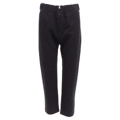 MARNI 2014 black cotton blend jacquard zip front tapered pants IT38 XS Used MARNI 2014 black cotton blend jacquard zip front tapered pants IT38 XS