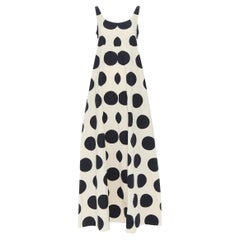 MARNI 2014 cream black oversize polka dot tie back casual maxi summer dress FR40