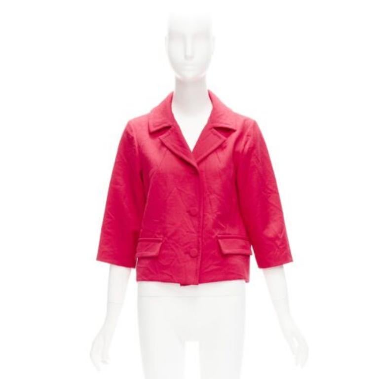 MARNI 2014 - Veste boxy froncée rouge à boutons froissés et froissés IT38 XS en vente 5