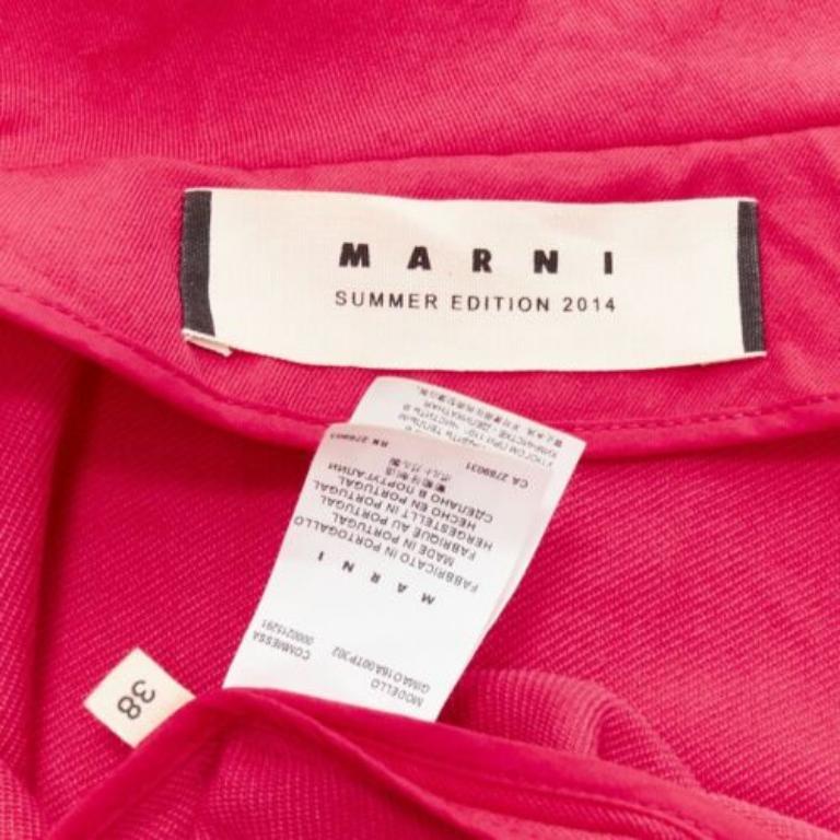 MARNI 2014 - Veste boxy froncée rouge à boutons froissés et froissés IT38 XS en vente 4