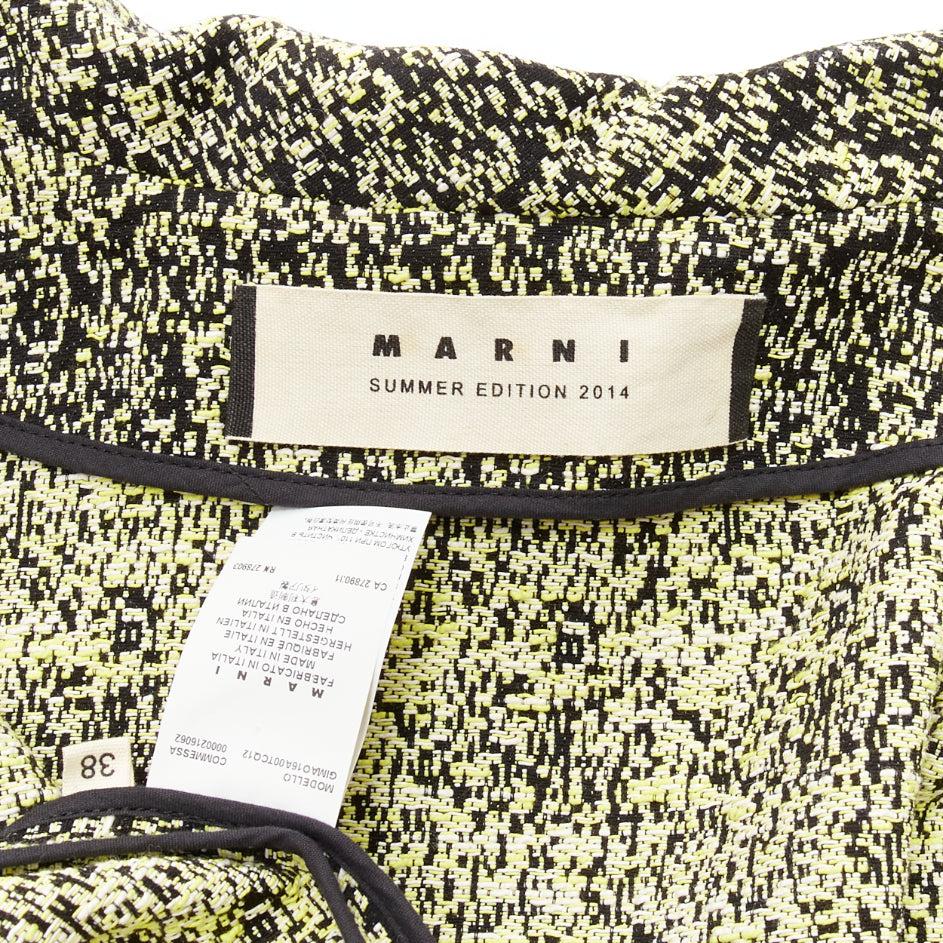 MARNI 2014 yellow speckle jacquard cotton blend cropped jacket IT38 XS For Sale 5