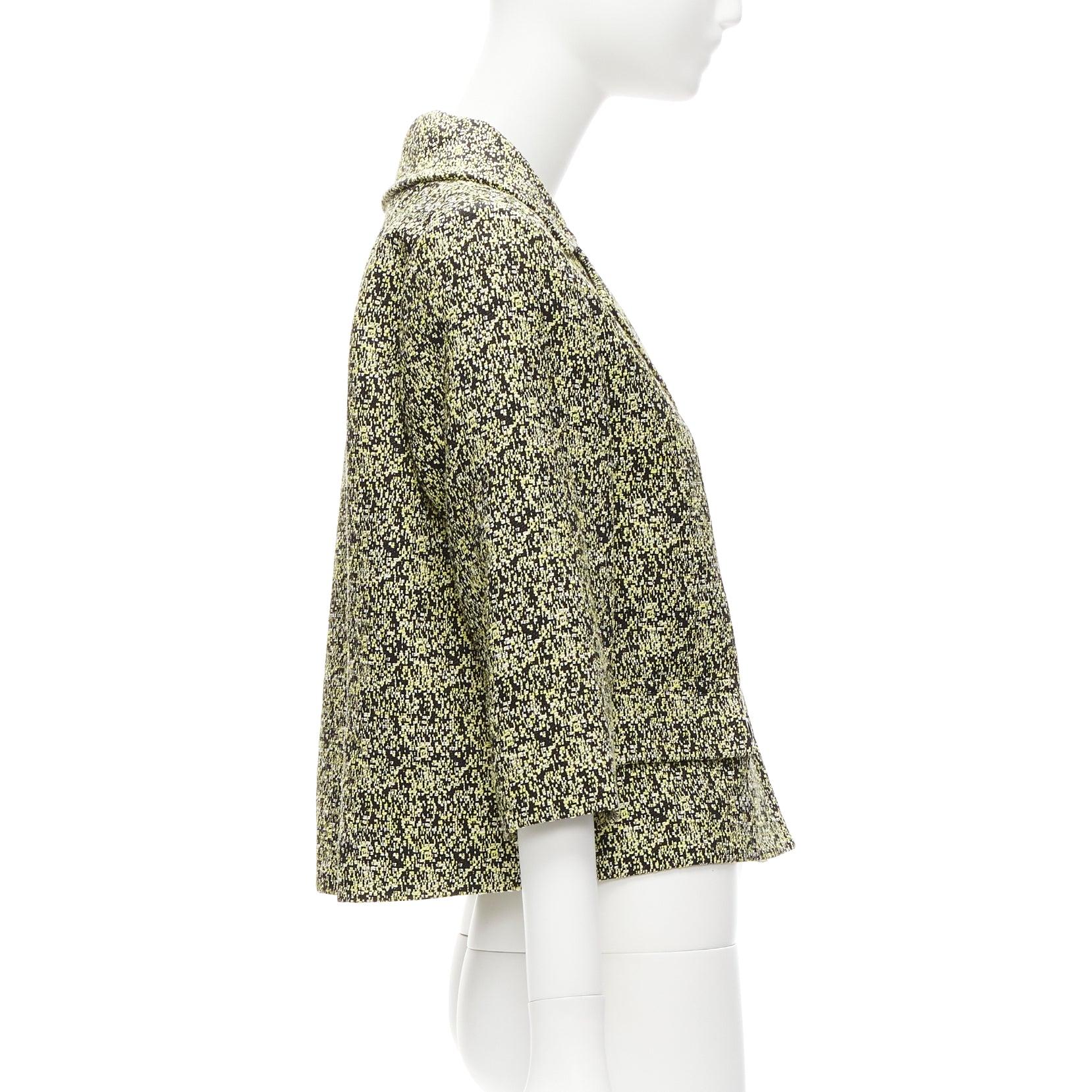 MARNI 2014 yellow speckle jacquard cotton blend cropped jacket IT38 XS 1