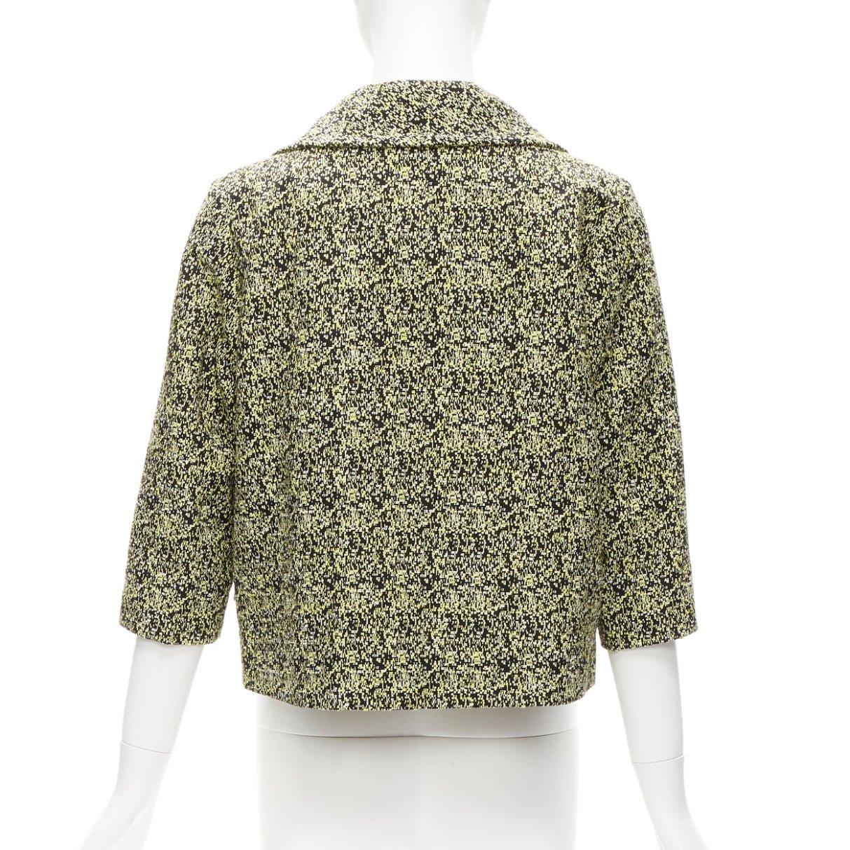 MARNI 2014 yellow speckle jacquard cotton blend cropped jacket IT38 XS 2