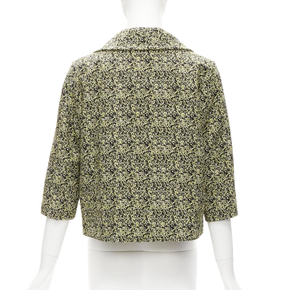 MARNI 2014 yellow speckle jacquard cotton blend cropped jacket IT38 XS For Sale 1