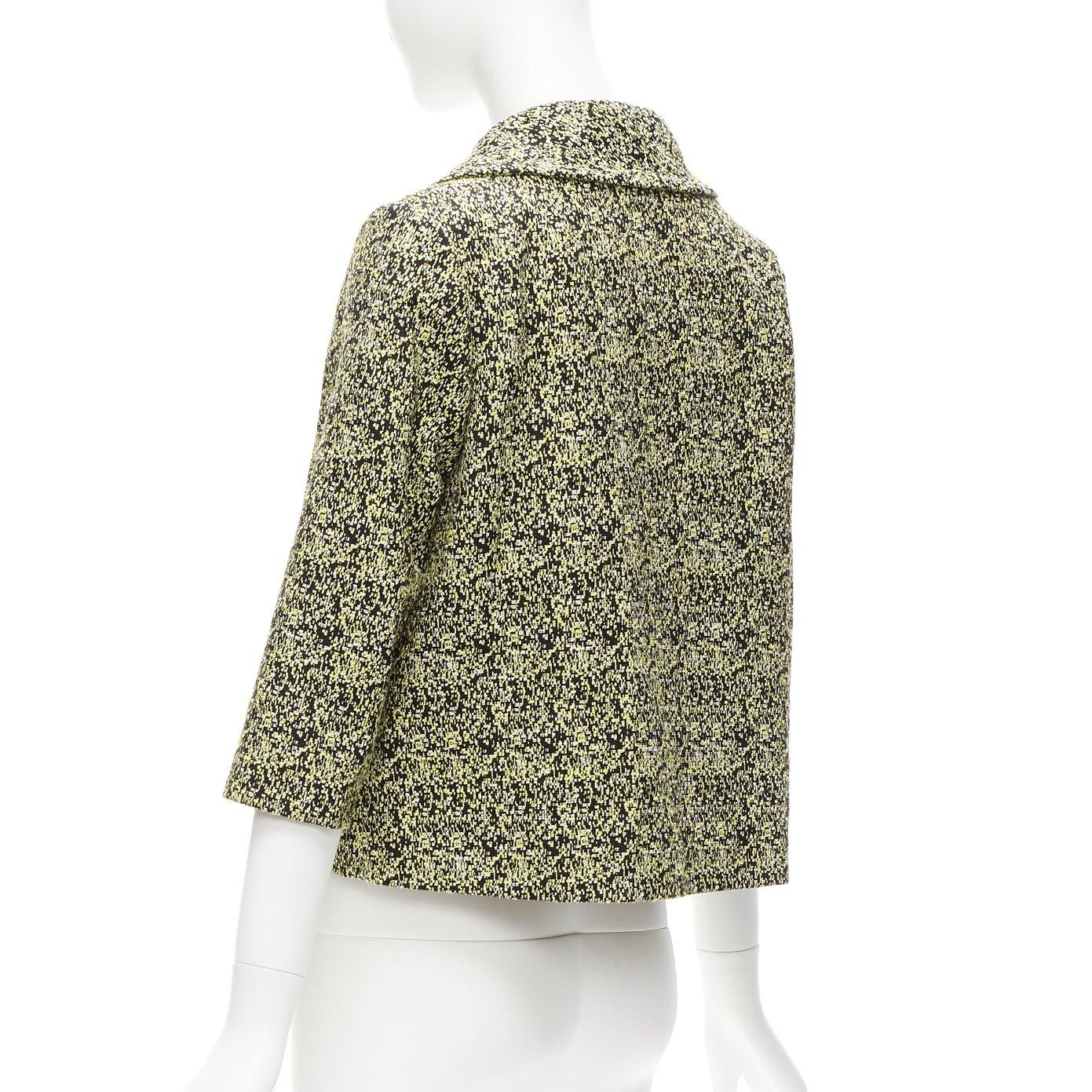 MARNI 2014 yellow speckle jacquard cotton blend cropped jacket IT38 XS 3